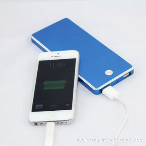 Li-polymer battery power bank, large capacity 12,000mAh output 1A, 2.1A + 4 LED indicators